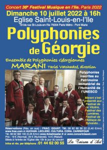 ENSEMBLE DE POLYPHONIES GEORGIENNES MARANI. PARIS.